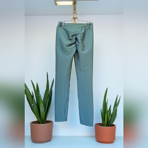 JGS1996 Butt Lifting Leggings Tummy Control Green Size XL (EUC) - Picture 10 of 12